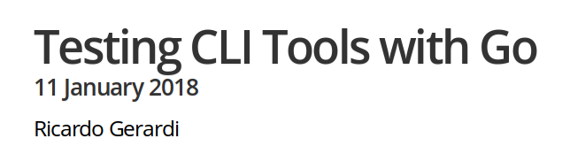 Go Cli Testing